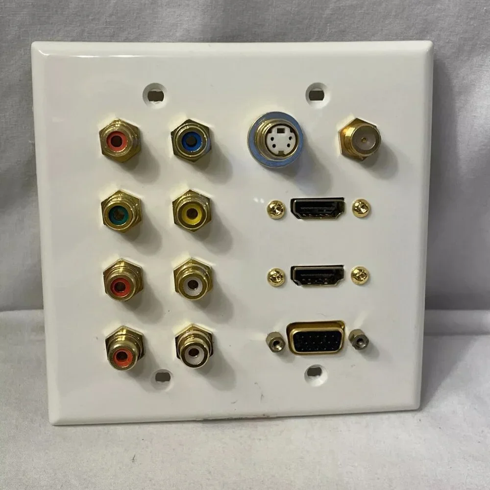 Leviton 2g Wall Plate Audio Video HDMi sVGA Coax s-VIDEO SuperCell Audio